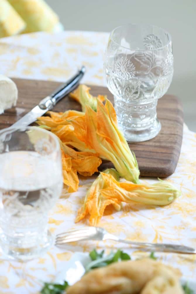 Fried Squash Blossoms with Mozzarella For The Feast